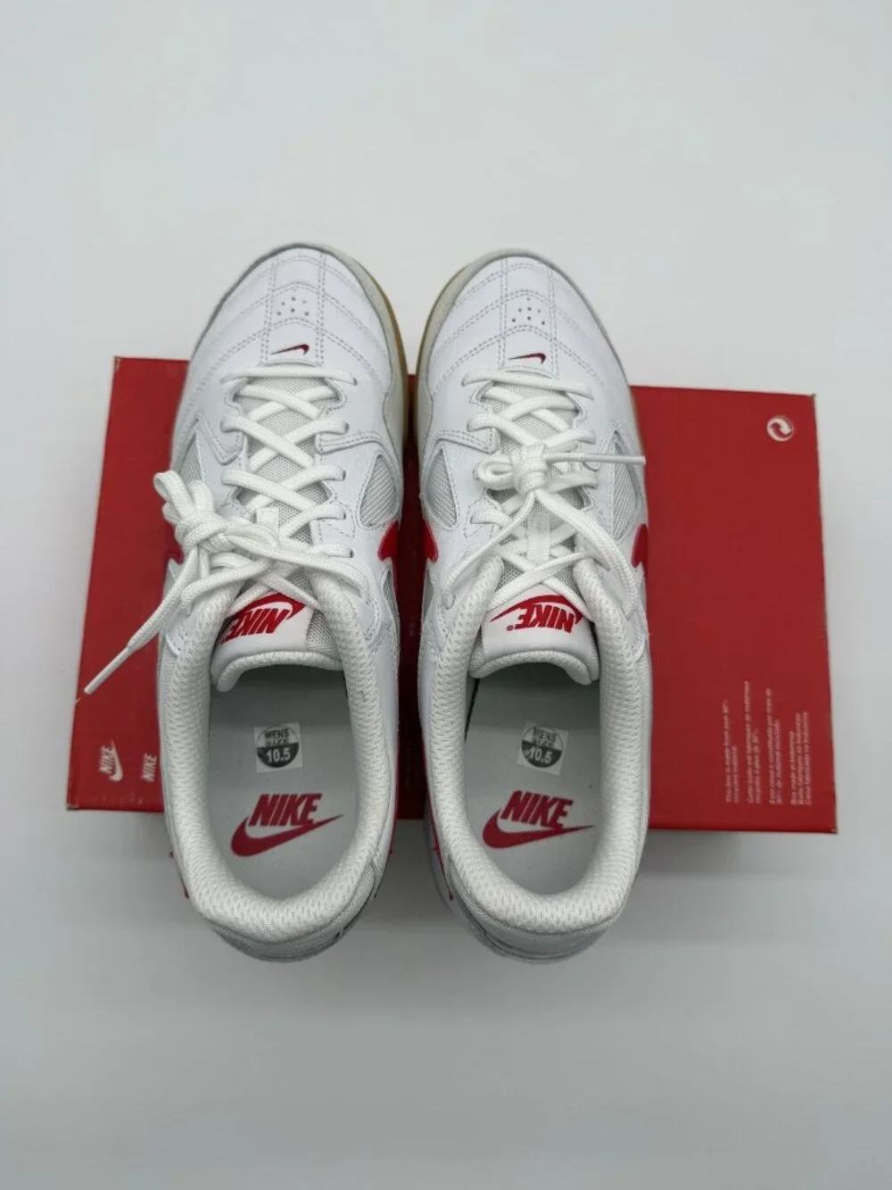 New Nike Gato Shoes Men's Size 10.5 White Red Gum Indoor Court Soccer HQ6019 102